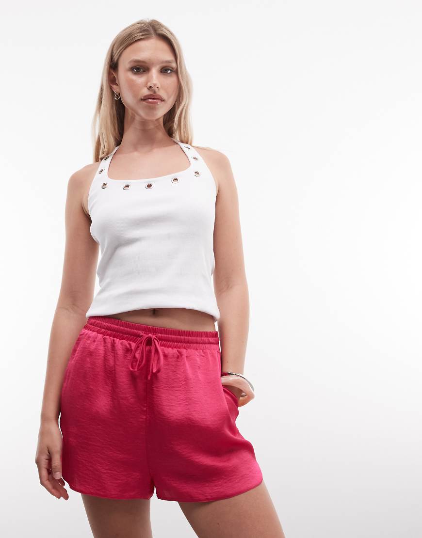 ASOS DESIGN - Satin-Shorts in Pink-Rosa von ASOS DESIGN
