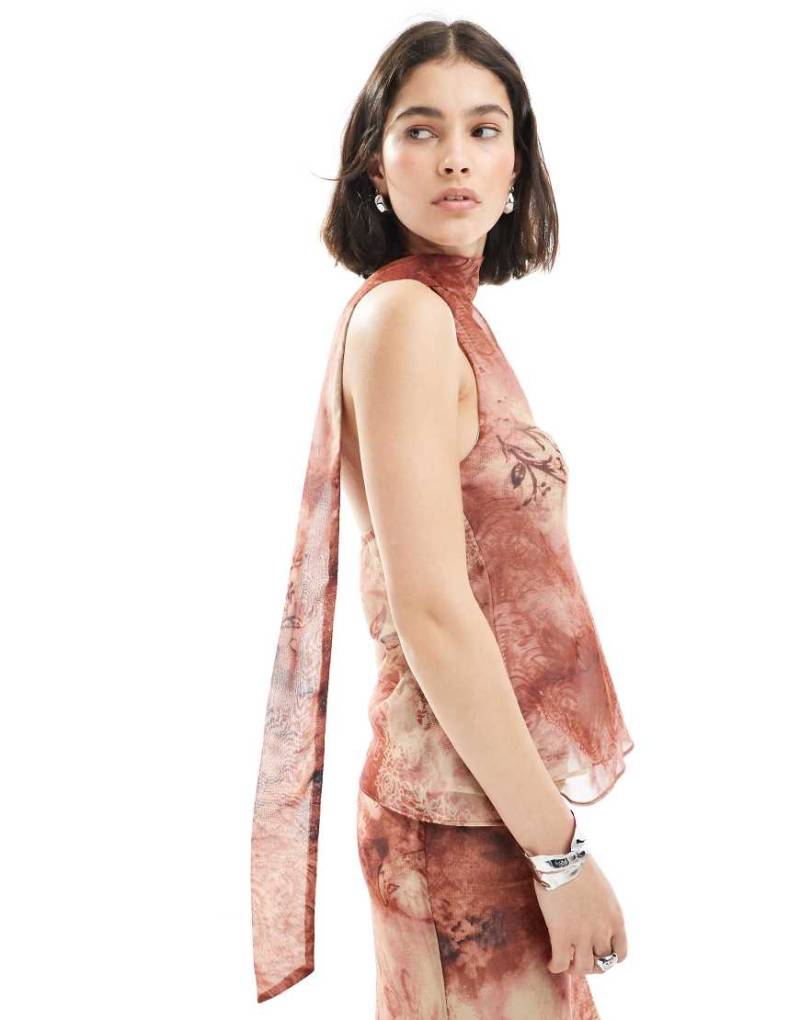 ASOS DESIGN - Schal-Oberteil aus Chiffon mit Paisleymuster-Bunt von ASOS DESIGN