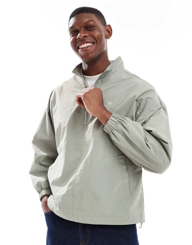 ASOS DESIGN - Schlupf-Trainingsjacke aus Ripstop in Grün von ASOS DESIGN