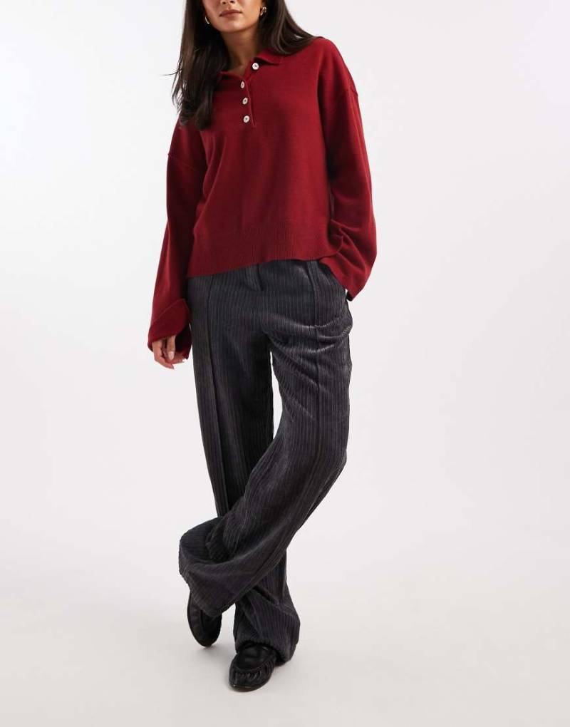 ASOS DESIGN - Schlupfhose aus Cord in Grau von ASOS DESIGN