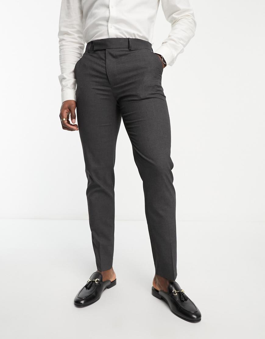ASOS DESIGN - Schmal geschnittene Anzughose in Anthrazit-Grau ASOS DESIGN - Schmal geschnittene Anzughose in Anthrazit-Grau von ASOS DESIGN