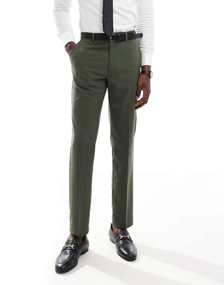 ASOS DESIGN - Schmal geschnittene Anzughose in Dunkelgrün von ASOS DESIGN