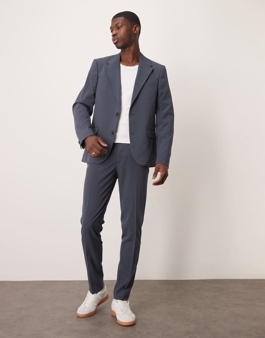 ASOS DESIGN - Schmal geschnittene Anzughose in Marineblau mit Vier-Wege-Stretch ASOS DESIGN - Schmal geschnittene Anzughose in Marineblau mit Vier-Wege-Stretch von ASOS DESIGN