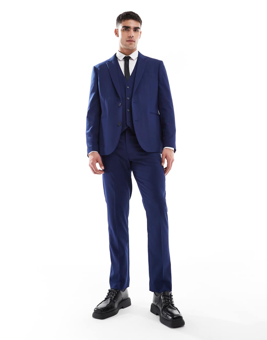 ASOS DESIGN - Schmal geschnittene Anzughose in Marineblau von ASOS DESIGN