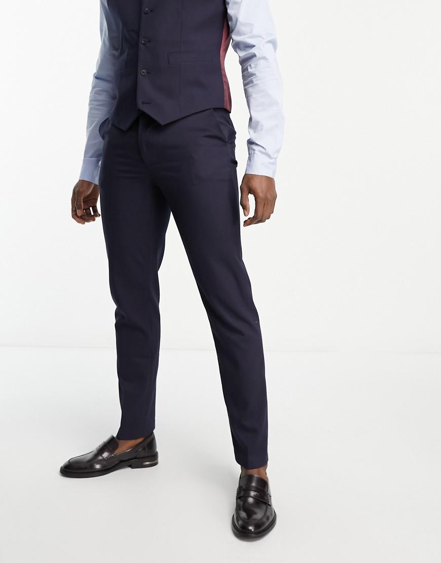 ASOS DESIGN - Schmal geschnittene Anzughose in Marineblau von ASOS DESIGN