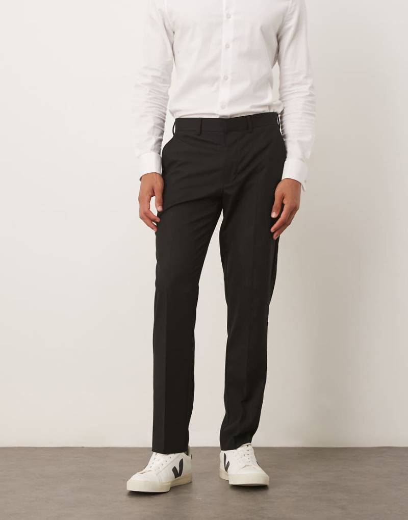 ASOS DESIGN - Schmal geschnittene Anzughose in Schwarz von ASOS DESIGN