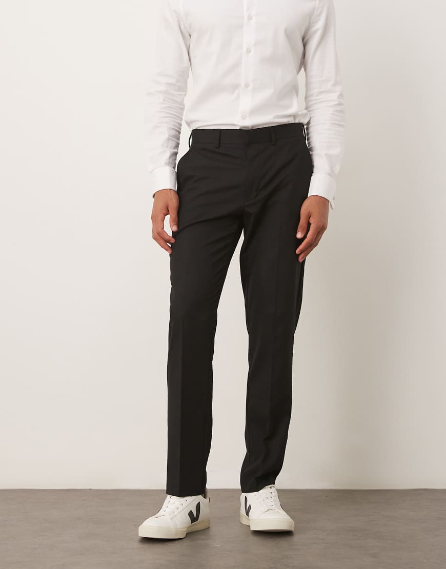 ASOS DESIGN - Schmal geschnittene Anzughose in Schwarz von ASOS DESIGN