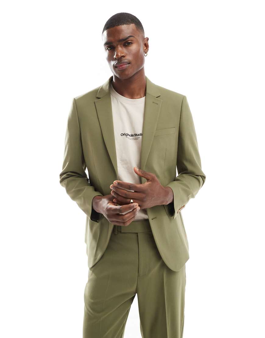 ASOS DESIGN - Schmal geschnittene Anzugjacke in Dunkelgrün von ASOS DESIGN