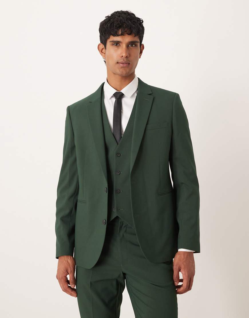 ASOS DESIGN - Schmal geschnittene Anzugjacke in Grün von ASOS DESIGN
