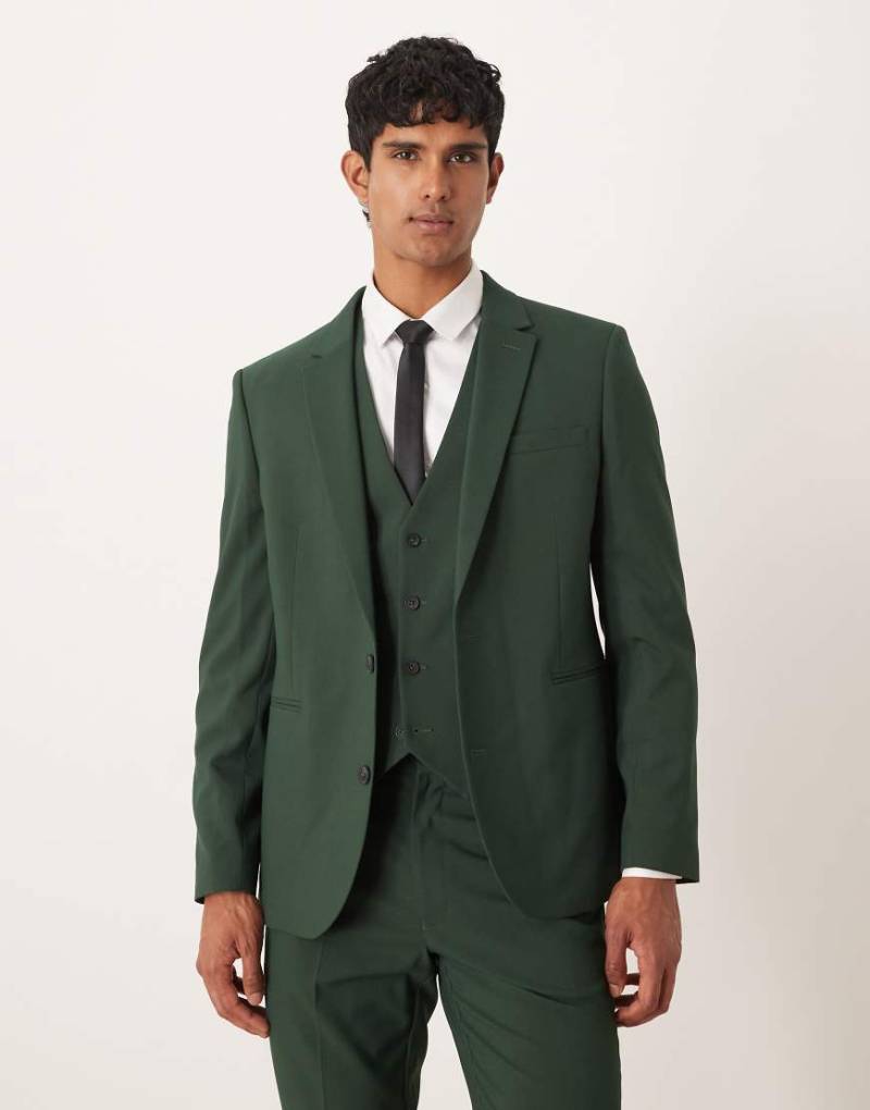 ASOS DESIGN - Schmal geschnittene Anzugjacke in Grün von ASOS DESIGN