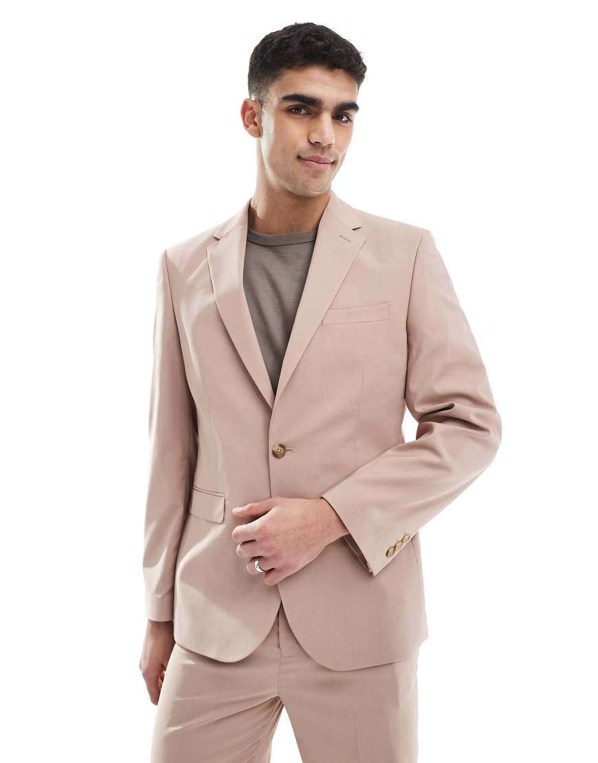 ASOS DESIGN - Schmal geschnittene Anzugjacke in Staubrosa von ASOS DESIGN