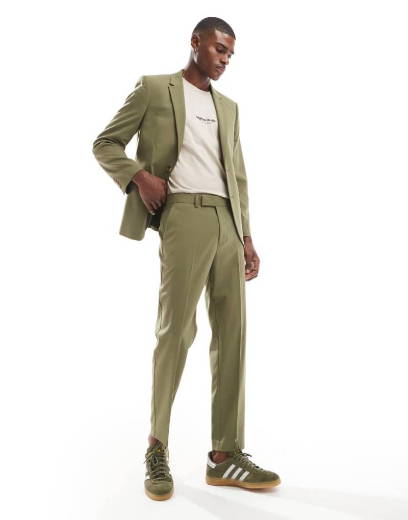 ASOS DESIGN - Schmal zulaufende Anzughose in Dunkelgrün von ASOS DESIGN