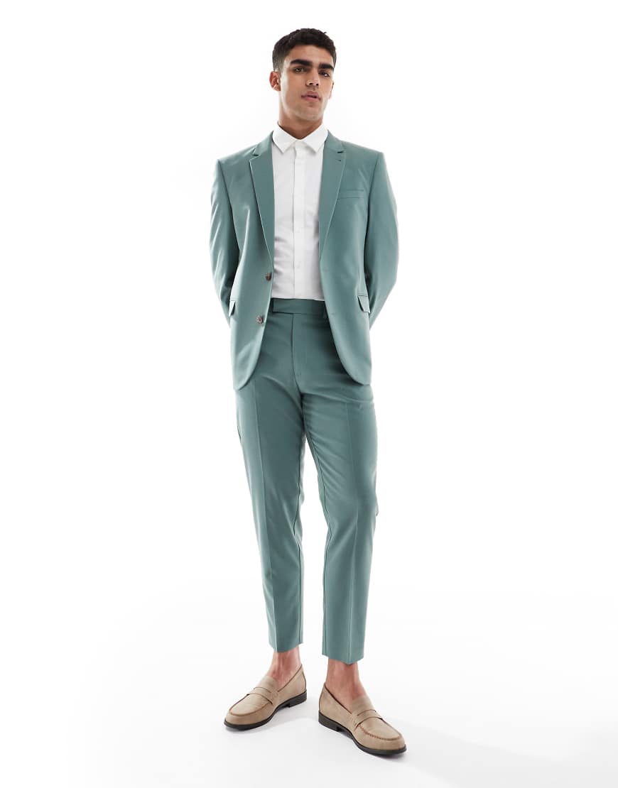 ASOS DESIGN - Schmal zulaufende Anzughose in Grün von ASOS DESIGN