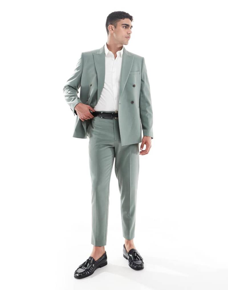 ASOS DESIGN - Schmal zulaufende Anzughose in Grün von ASOS DESIGN