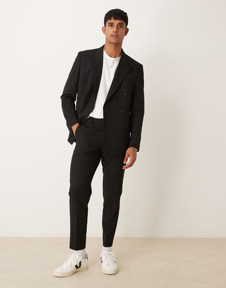 ASOS DESIGN - Schmal zulaufende Anzughose in Schwarz von ASOS DESIGN
