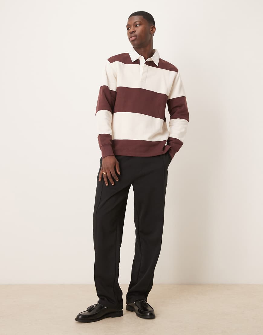 ASOS DESIGN - Schmal zulaufende Jogginghose aus neoprenartigem Material in Schwarz von ASOS DESIGN