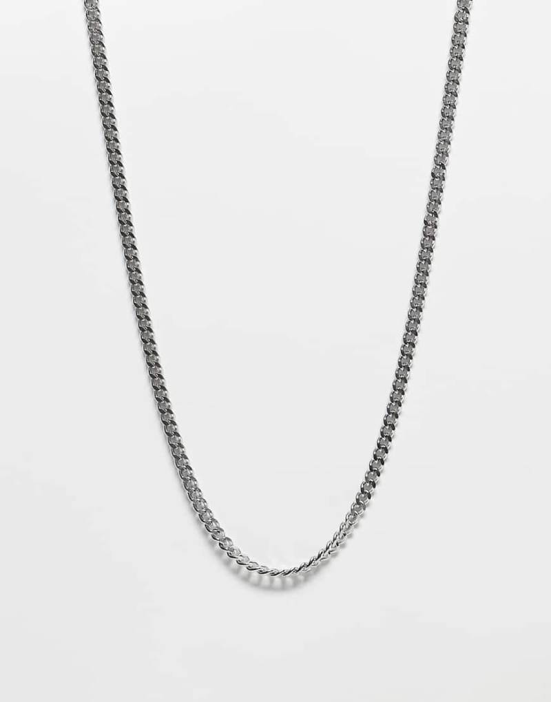 ASOS DESIGN - Schmale, kurze Halskette aus wasserfestem Edelstahl in Silberoptik, 4 mm von ASOS DESIGN