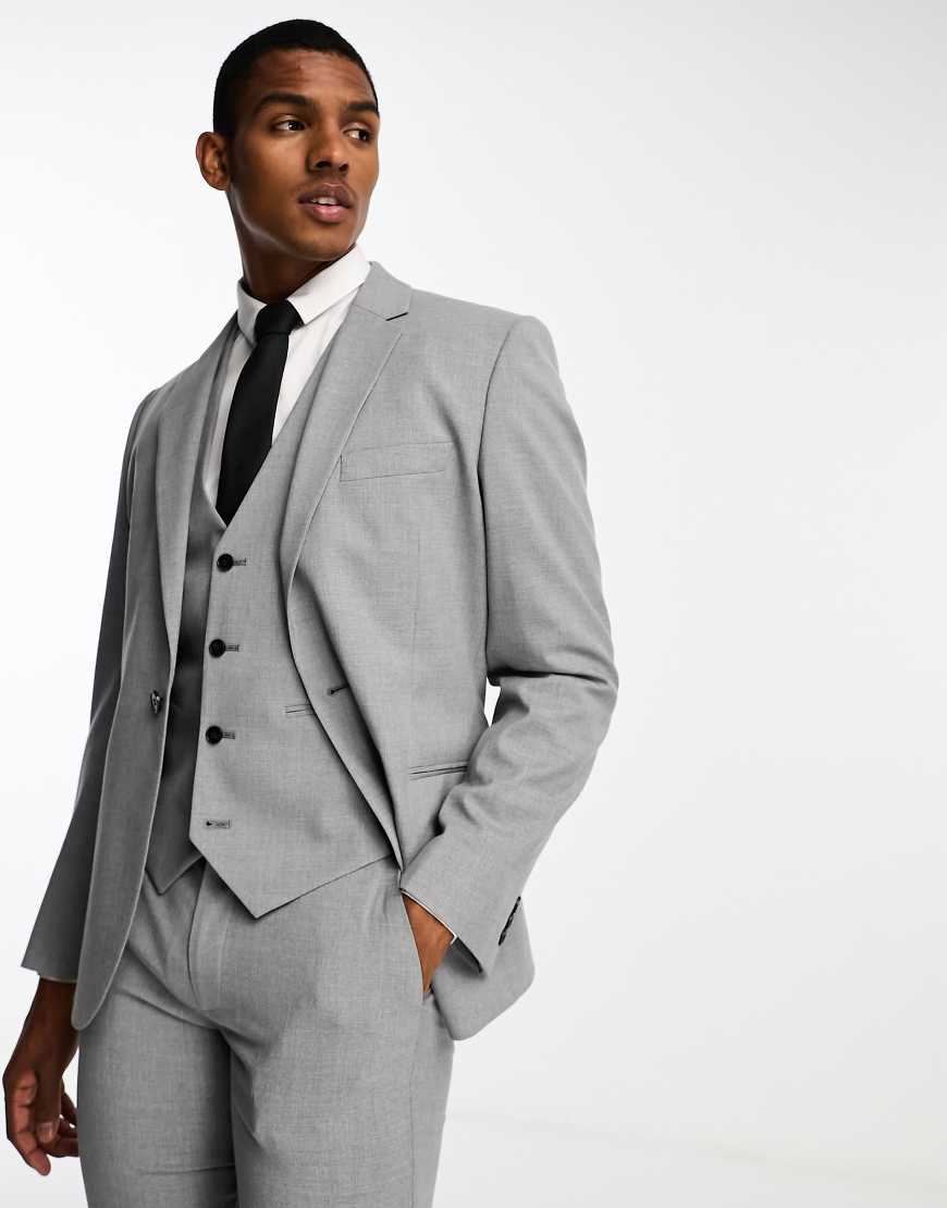ASOS DESIGN - Schmale Anzugjacke in Grau von ASOS DESIGN