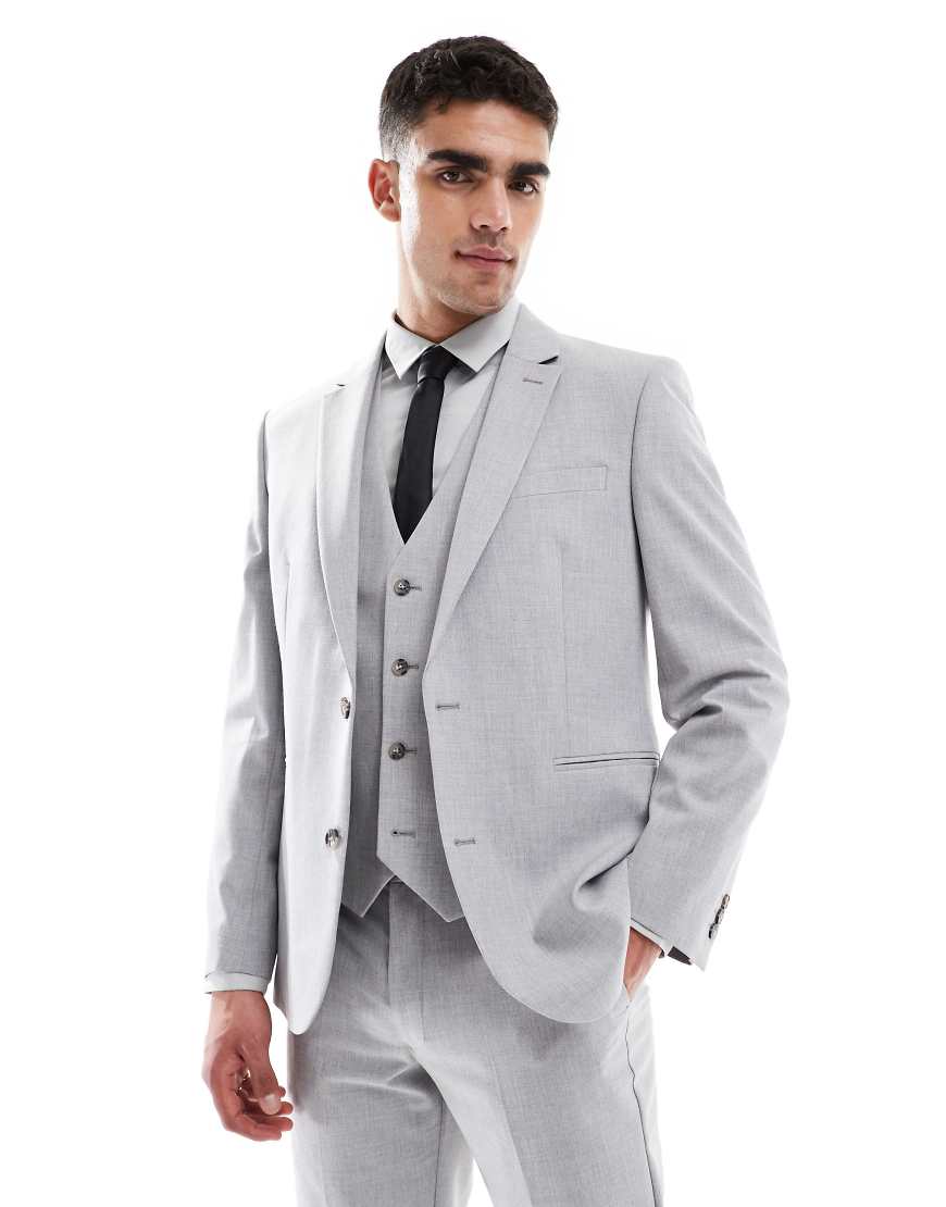 ASOS DESIGN - Schmale Anzugjacke in Grau ASOS DESIGN - Schmale Anzugjacke in Grau von ASOS DESIGN
