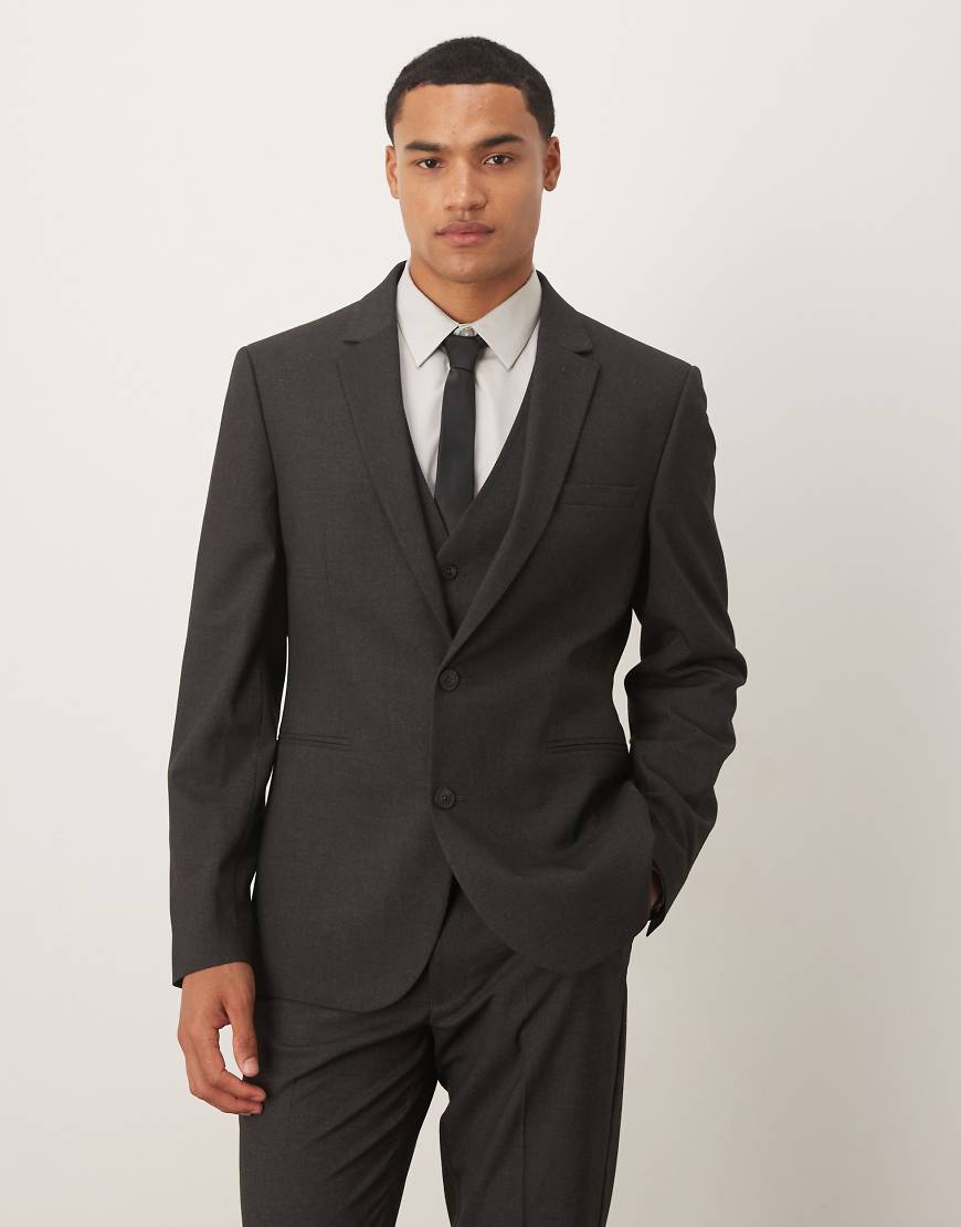 ASOS DESIGN - Schmale Anzugjacke in Grau ASOS DESIGN - Schmale Anzugjacke in Grau von ASOS DESIGN