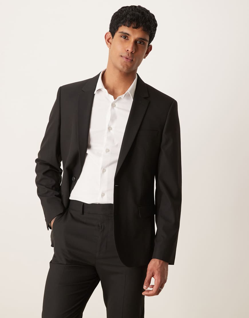 ASOS DESIGN - Schmale Anzugjacke in Schwarz von ASOS DESIGN