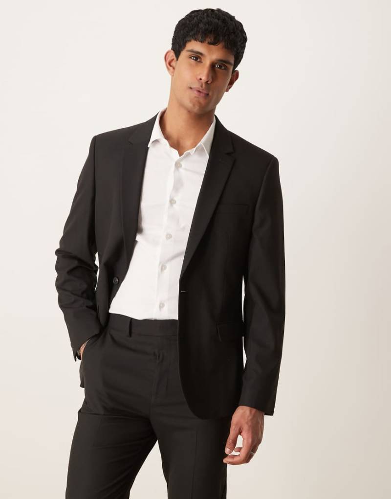 ASOS DESIGN - Schmale Anzugjacke in Schwarz von ASOS DESIGN