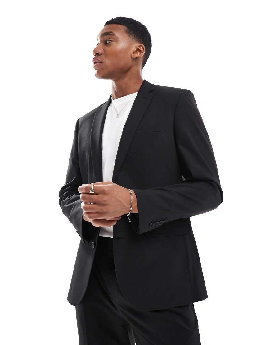 ASOS DESIGN - Schmale Anzugjacke in Schwarz von ASOS DESIGN