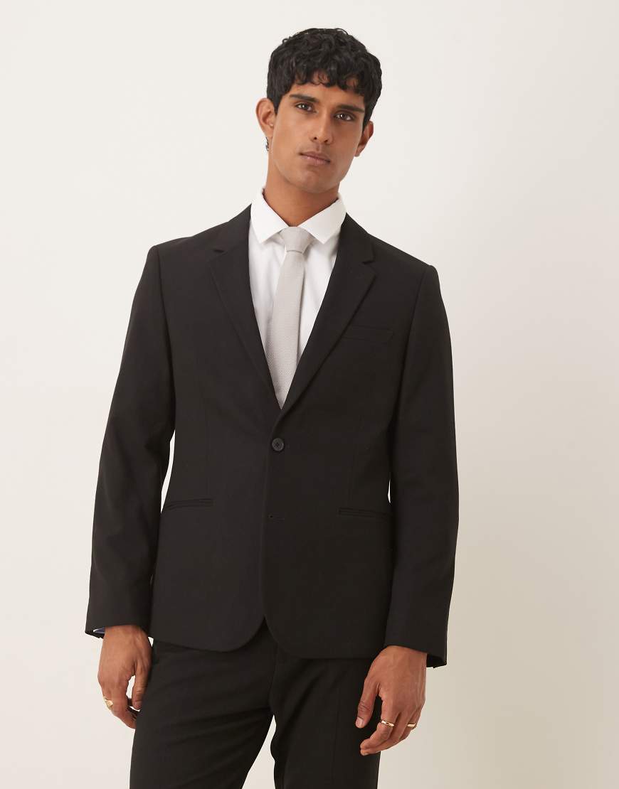 ASOS DESIGN - Schmale Anzugjacke in Schwarz ASOS DESIGN - Schmale Anzugjacke in Schwarz von ASOS DESIGN