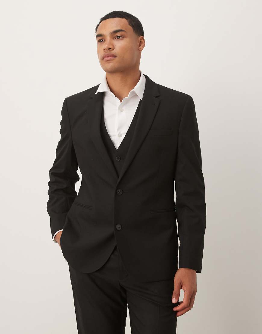 ASOS DESIGN - Schmale Anzugjacke in Schwarz von ASOS DESIGN
