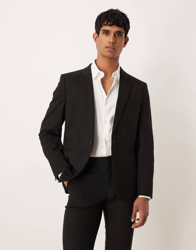 ASOS DESIGN - Schmale Anzugjacke in Schwarz von ASOS DESIGN