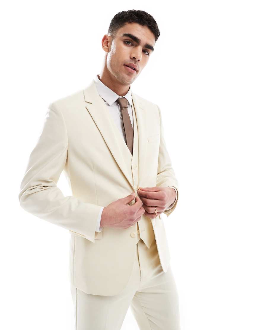 ASOS DESIGN - Schmale Anzugjacke in Stein-Neutral ASOS DESIGN - Schmale Anzugjacke in Stein-Neutral von ASOS DESIGN