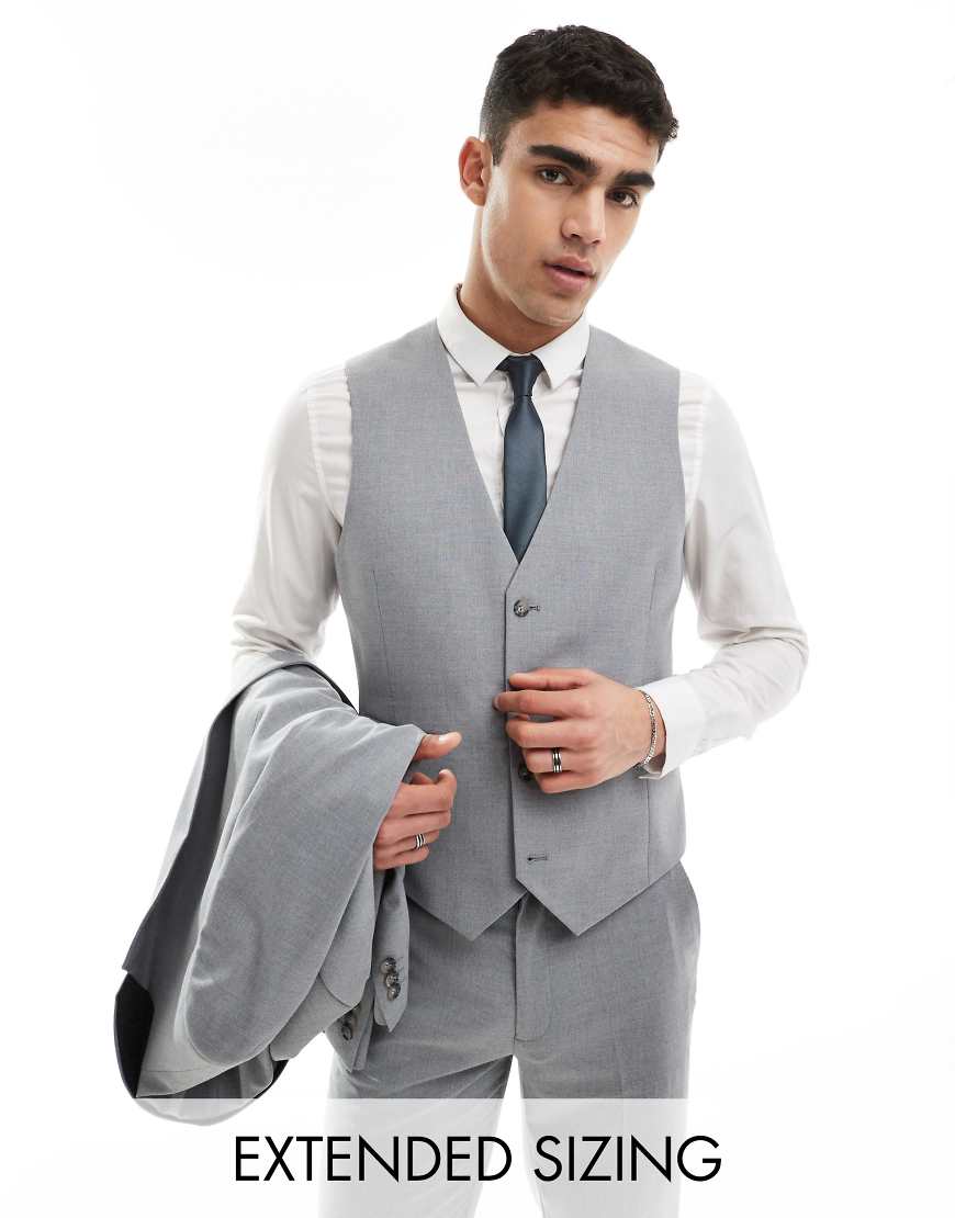 ASOS DESIGN - Schmale Anzugweste in Grau von ASOS DESIGN