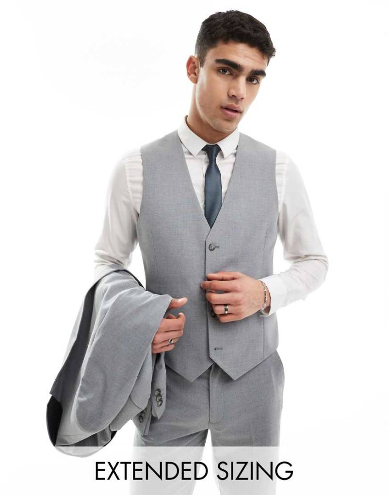 ASOS DESIGN - Schmale Anzugweste in Grau von ASOS DESIGN