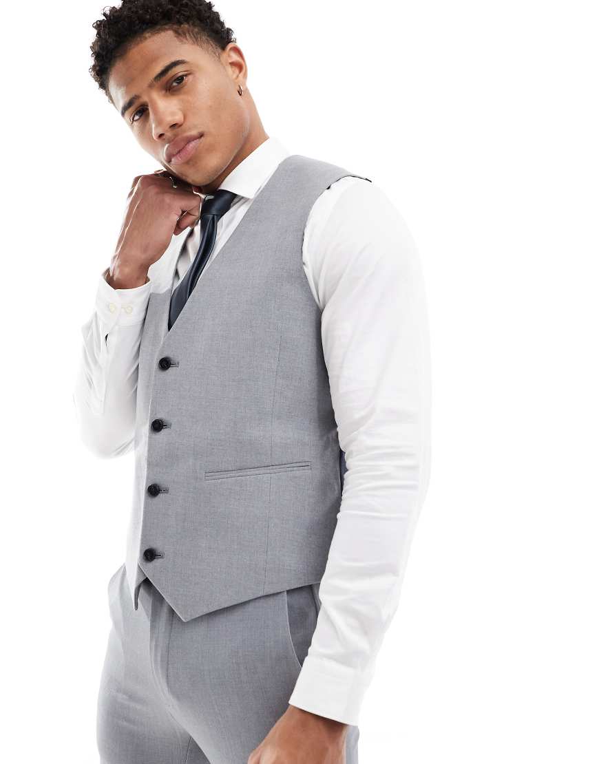 ASOS DESIGN - Schmale Anzugweste in Grau ASOS DESIGN - Schmale Anzugweste in Grau von ASOS DESIGN