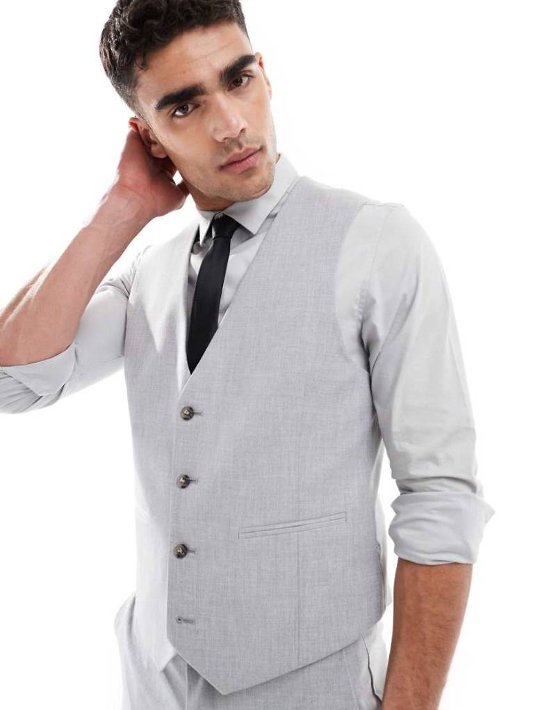 ASOS DESIGN - Schmale Anzugweste in Grau von ASOS DESIGN