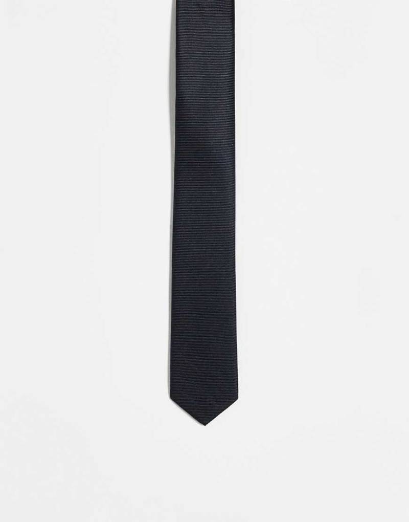 ASOS DESIGN - Schmale Krawatte aus Satin in Schwarz von ASOS DESIGN