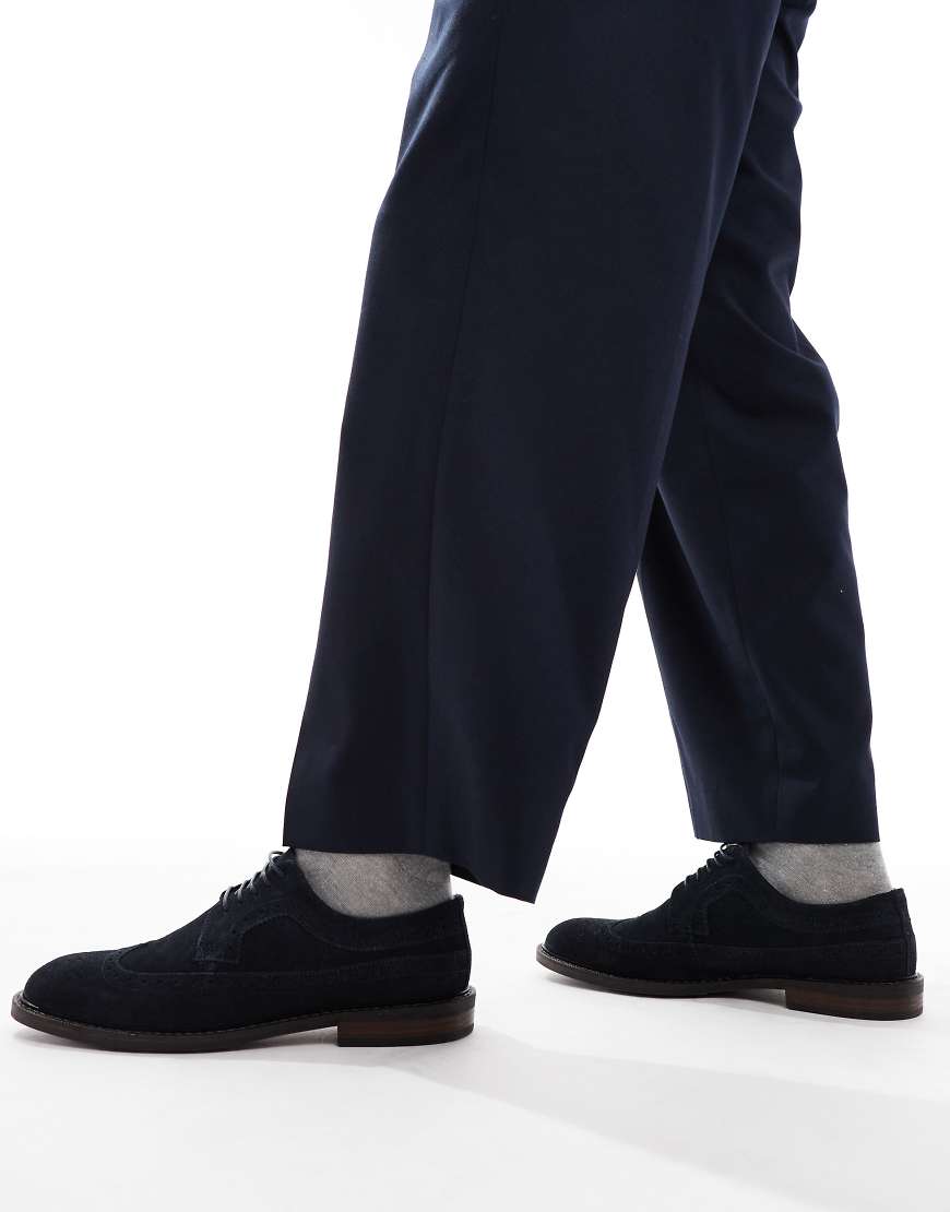 ASOS DESIGN - Schnürschuhe im Budapester Stil aus Wildleder in Marineblau von ASOS DESIGN