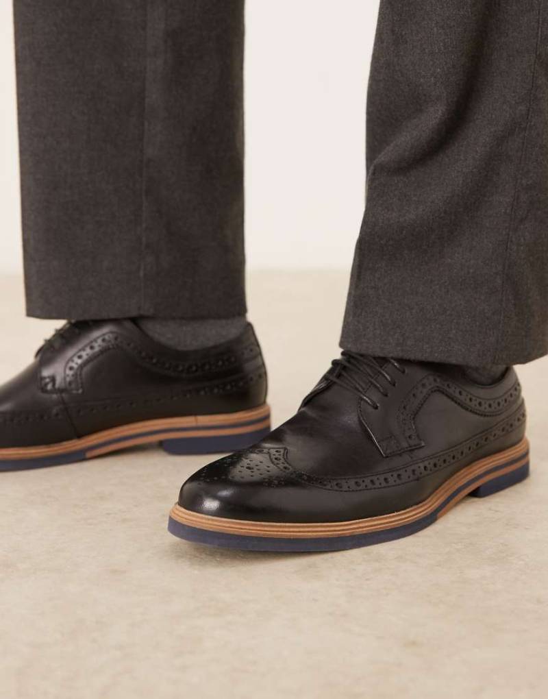 ASOS DESIGN - Schnürschuhe im Budapester Stil aus schwarzem Leder von ASOS DESIGN