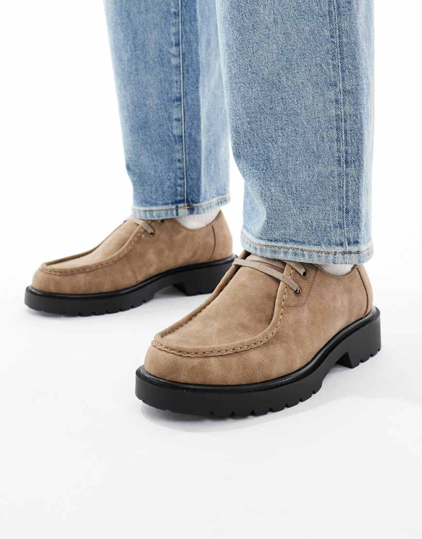 ASOS DESIGN - Schuhe in Taupe mit eingesetztem Vorderblatt und Schnürung-Neutral ASOS DESIGN - Schuhe in Taupe mit eingesetztem Vorderblatt und Schnürung-Neutral von ASOS DESIGN
