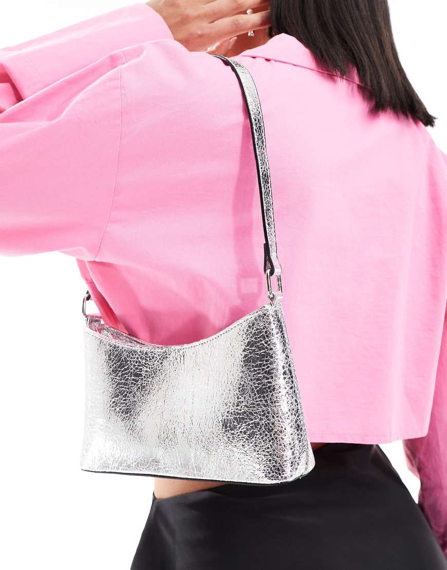 ASOS DESIGN - Schultertasche im 90er-Stil in Silber von ASOS DESIGN