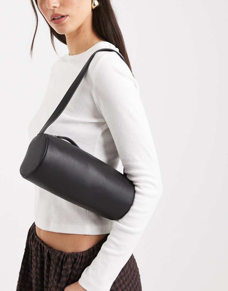 ASOS DESIGN - Schwarze, zylindrische Schultertasche von ASOS DESIGN