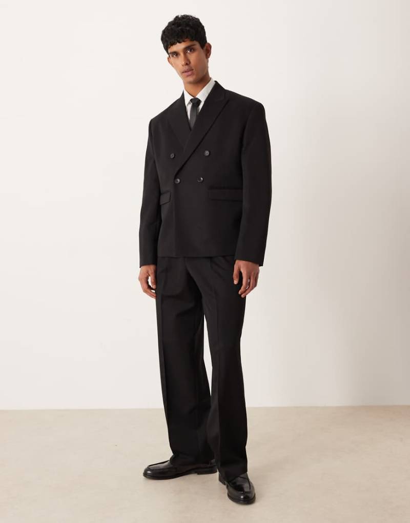 ASOS DESIGN - Schwarze Anzughose mit weitem Bein von ASOS DESIGN