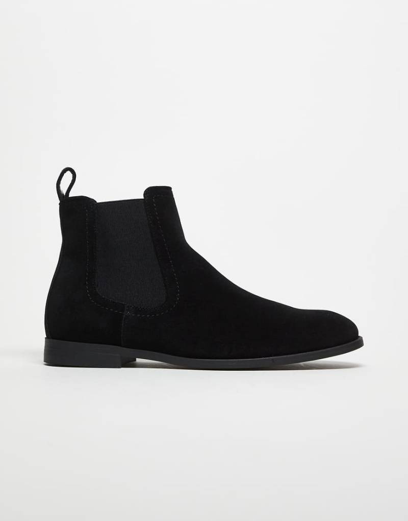 ASOS DESIGN - Schwarze Chelsea-Stiefel in Wildlederoptik von ASOS DESIGN
