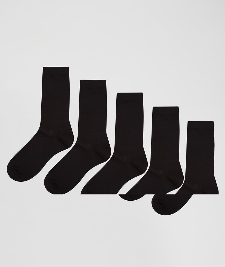 ASOS DESIGN - Schwarze Socken im 5er-Pack von ASOS DESIGN