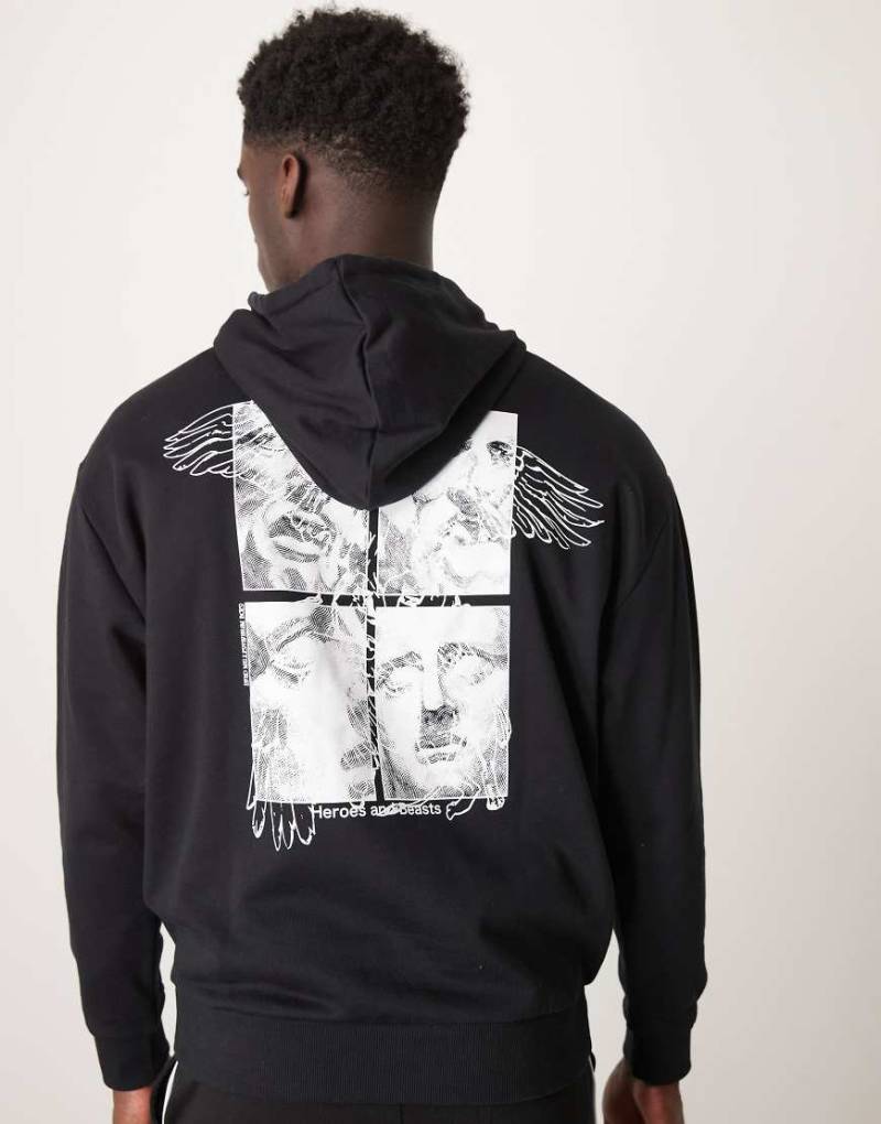 ASOS DESIGN - Schwarzer Oversized-Kapuzenpullover mit Fotoprint von ASOS DESIGN