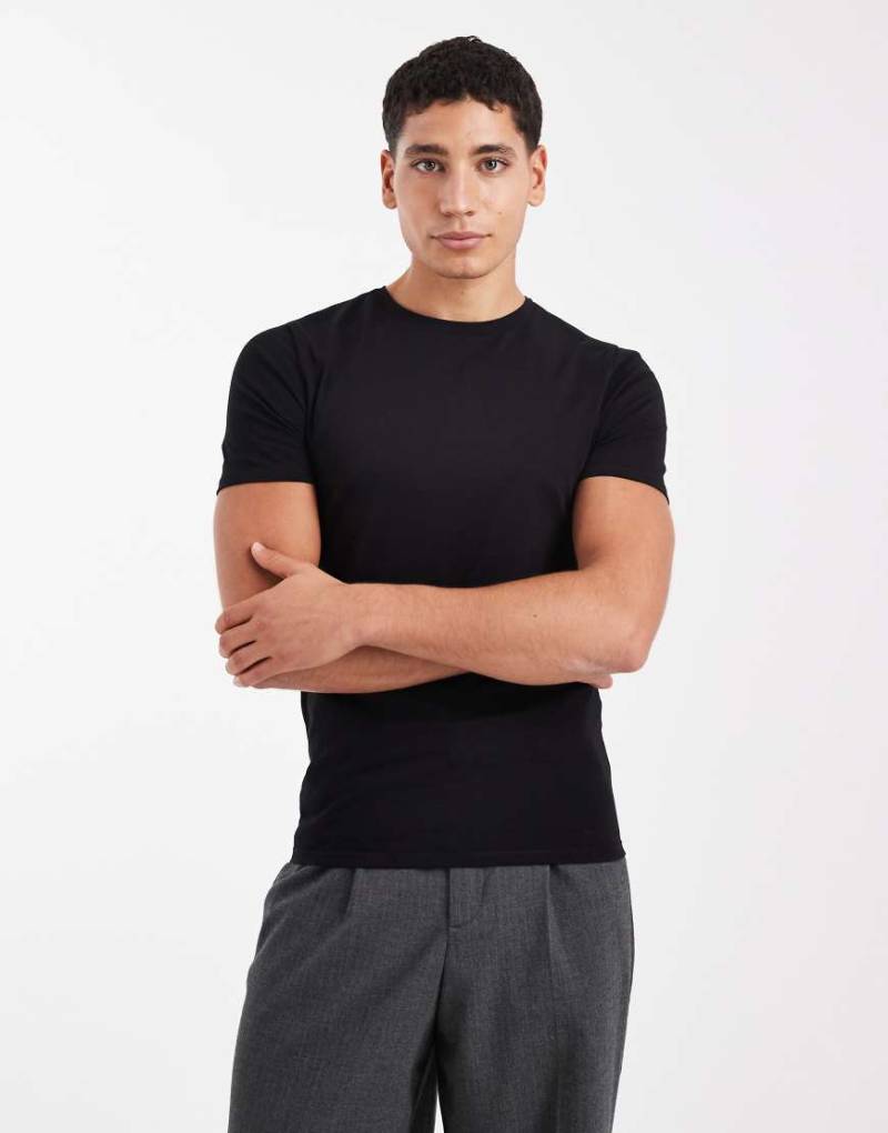 ASOS DESIGN - Schwarzes Muskelshirt mit Rundhalsausschnitt von ASOS DESIGN