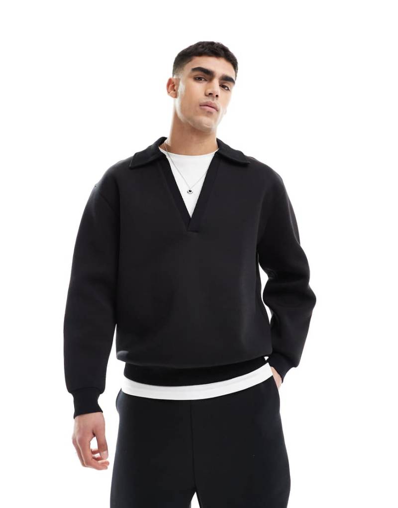 ASOS DESIGN - Oversize-Sweatshirt in Schwarz, Kombiteil von ASOS DESIGN