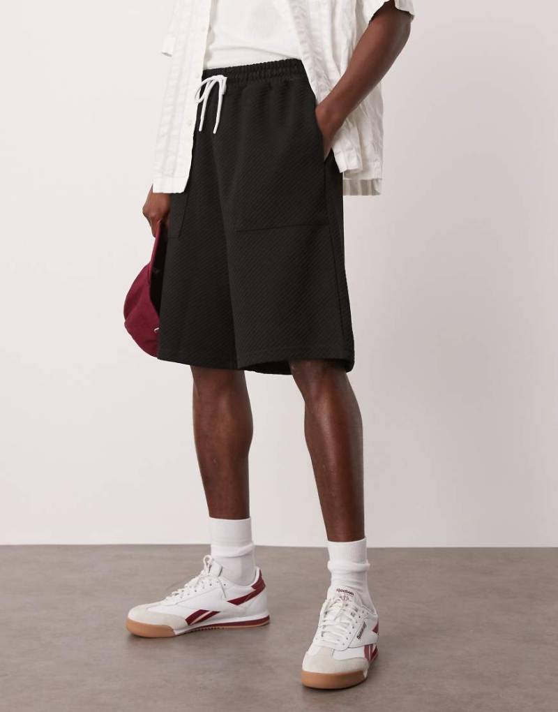 ASOS DESIGN - Schwere Jorts aus Twill in Schwarz von ASOS DESIGN
