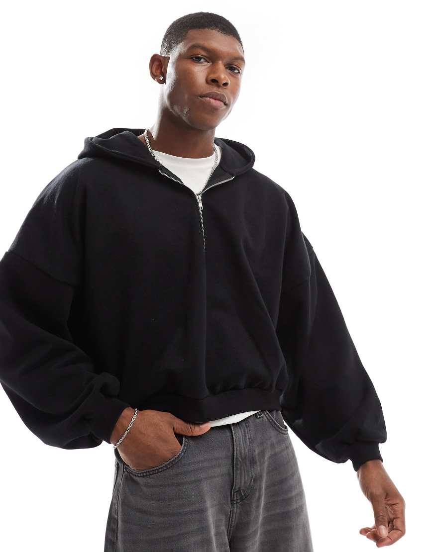 ASOS DESIGN - Schwerer Cropped-Kapuzenpullover in Schwarz mit extremer Oversize-Form ASOS DESIGN - Schwerer Cropped-Kapuzenpullover in Schwarz mit extremer Oversize-Form von ASOS DESIGN