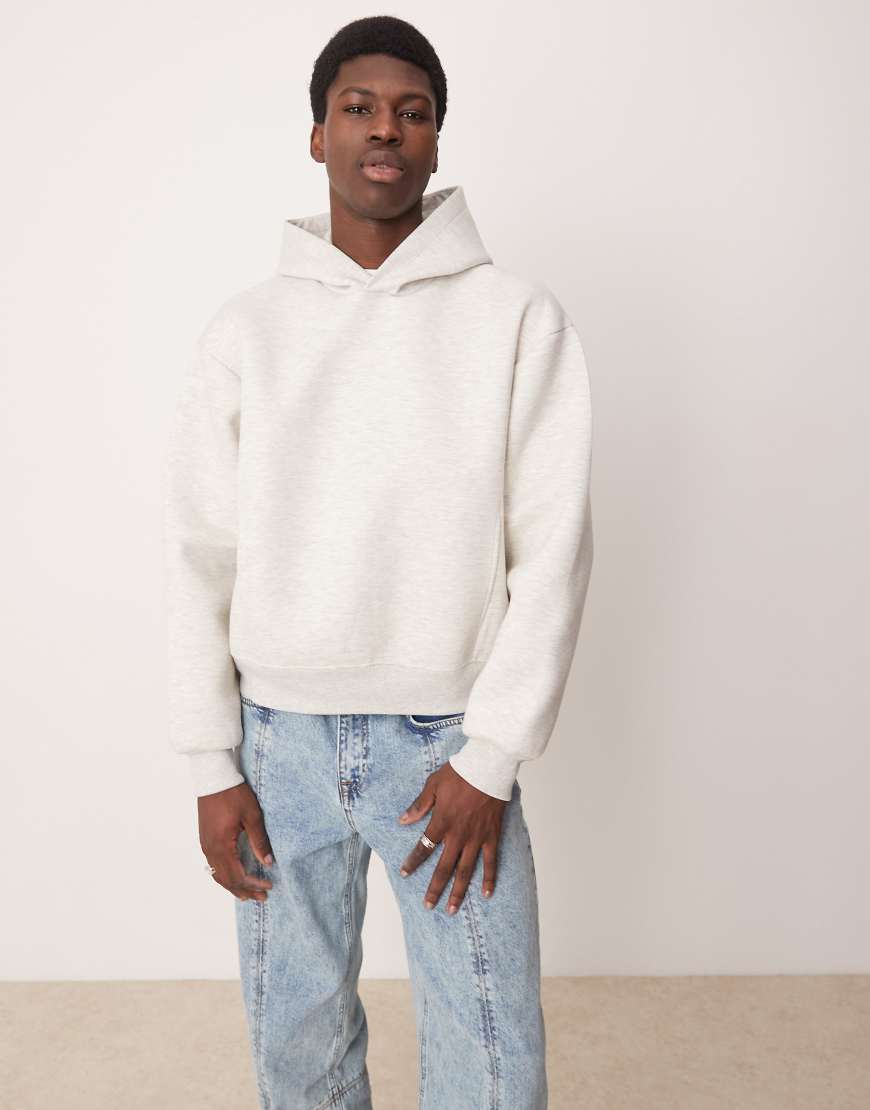 ASOS DESIGN - Schwerer Oversize-Kapuzenpullover aus Neopren-Material in meliertem Grau ASOS DESIGN - Schwerer Oversize-Kapuzenpullover aus Neopren-Material in meliertem Grau von ASOS DESIGN